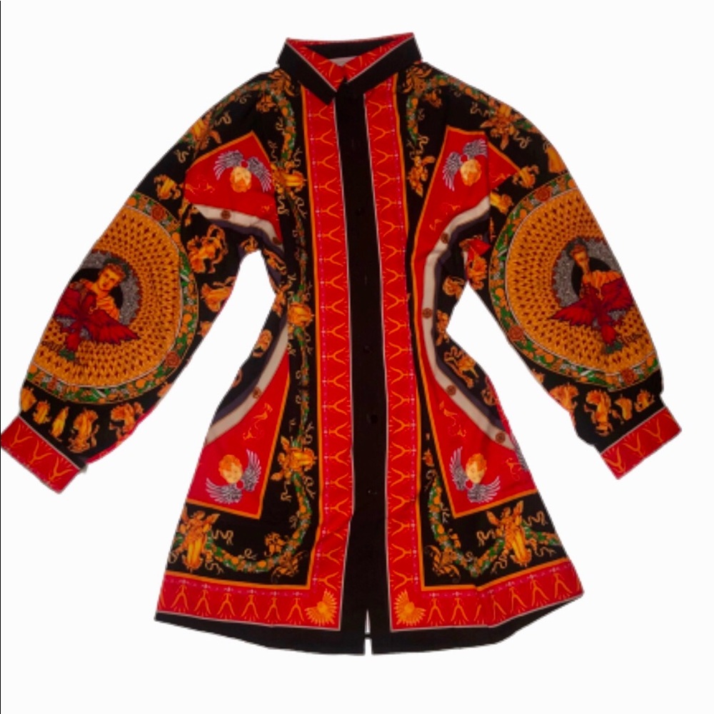 Satin shirt shirt dress